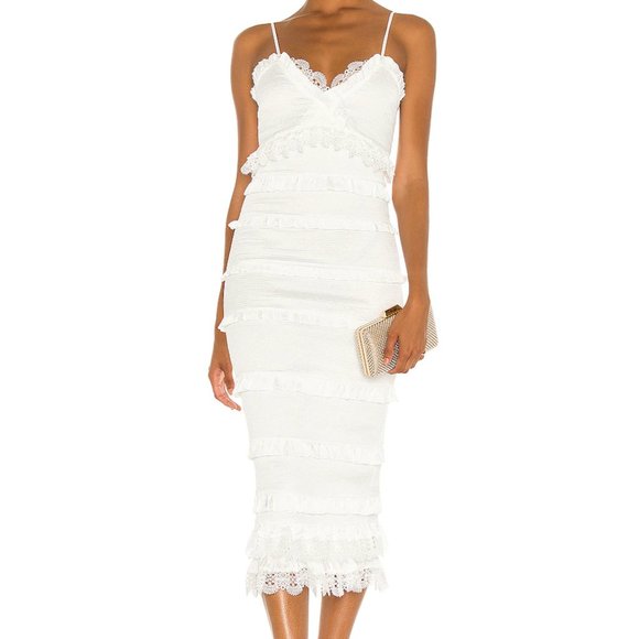 V. Chapman White Lace Midi Dress - Picture 1 of 4